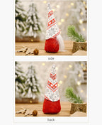 Close-up view of Snowflake Knitted Hat Forest Doll Model C ornament