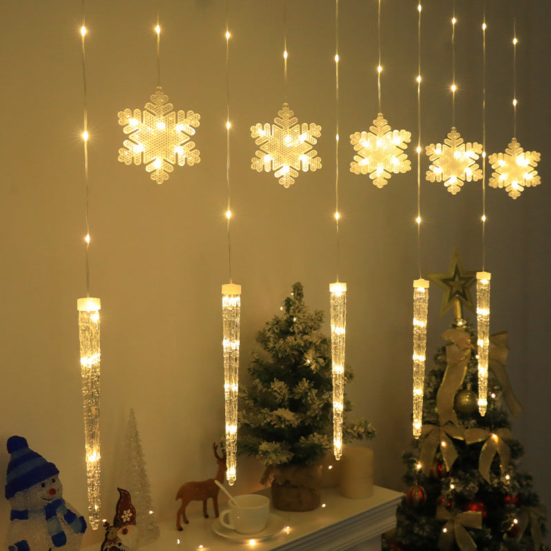 Christmas snowflake and ice pick light set with colorful illumination