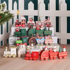 Festive deer motif wooden decoration for Christmas season window display