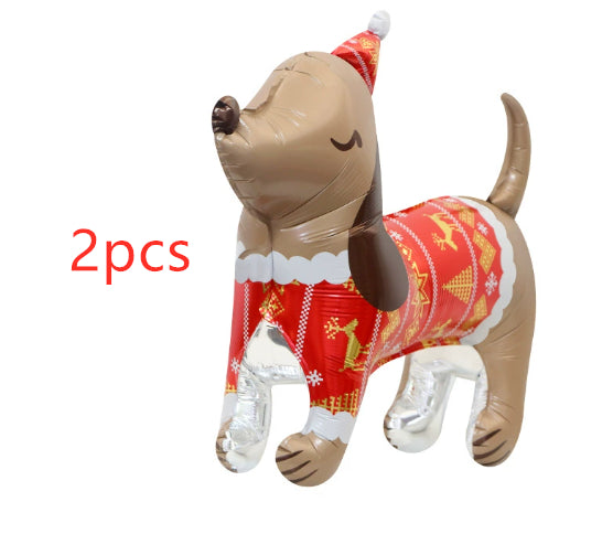 Festive aluminum foil balloons for Christmas party photo booth decorations