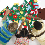 DIY felt Christmas tree with 41 colorful ornaments for kids wall decoration