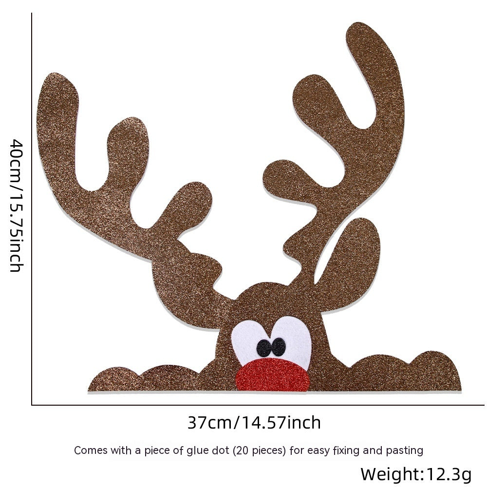 Holiday door decoration with snowman and wildlife designs