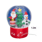 Festive courtyard inflatable with glowing snowman and reindeer design