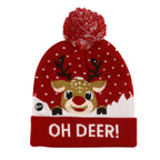 Festive LED Knit Christmas Hat with Lights - Christian Home Decor
