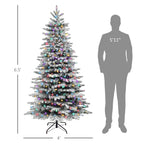 Decorated Christmas tree with multicolor lights in a cozy living room setting