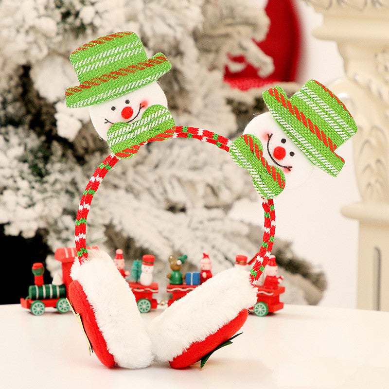 Set of four Christmas headband earmuffs styles displayed together