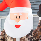 Weather-resistant polyester inflatable Santa with self-inflating fan for simple outdoor Christmas setup