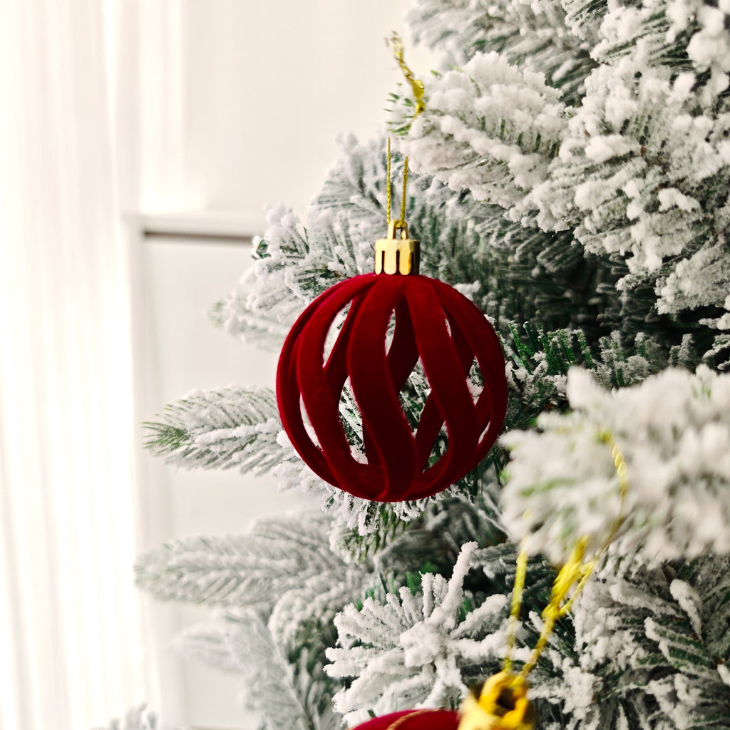 Set of 30 Christmas ball pendants with painted finish for holiday tree
