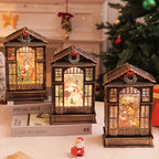 Snowman style Christmas music box LED lamp glowing softly in warm light