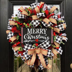 Christmas bow garland with classic ribbon bow detail