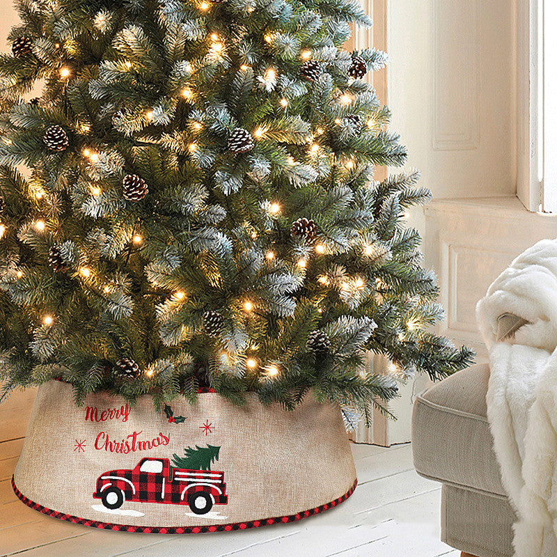 Christmas Tree Skirt Wrapped Around Tree Base - Holiday Decor