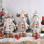 Pointed hat elk retractable doll Christmas window decoration with festive styling