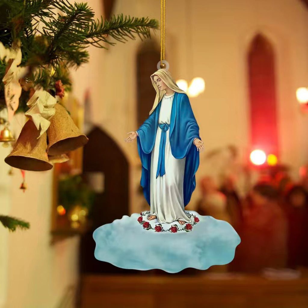 Compact car mirror pendant featuring Jesus imagery for daily devotion