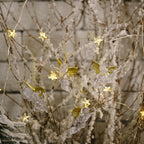 Clear plastic angel pendant set displayed against a snowy winter backdrop