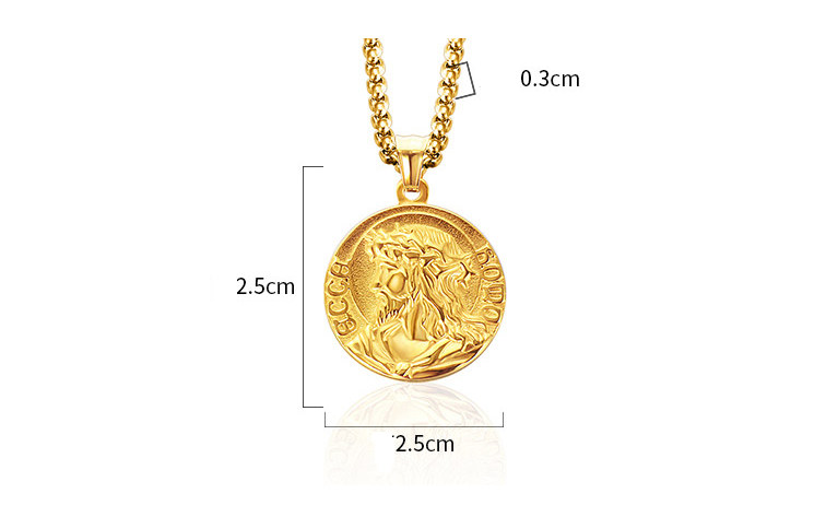 Jesus Christ pendant in gold finish on simple chain for everyday faith wear