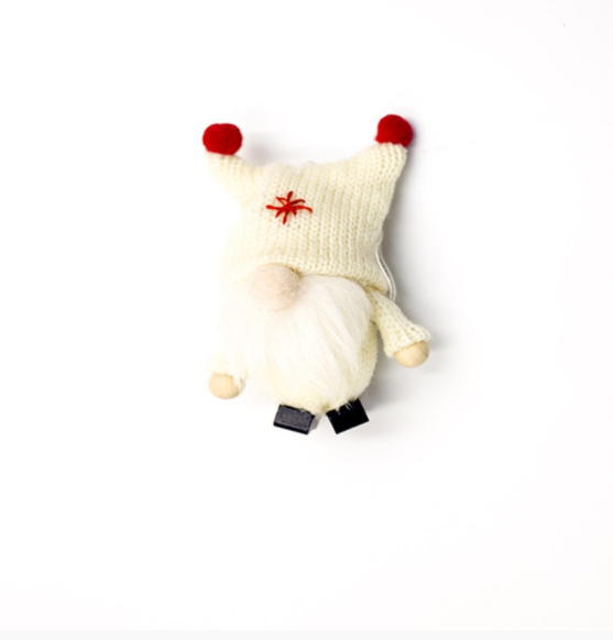 Fabric doll pendant in gray for winter holiday celebrations