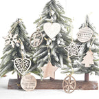 Carved wood Christmas pendant ornament ready for gift giving