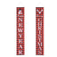Merry Christmas Porch Sign Set featuring buffalo plaid and snowman design displayed on a festive front porch
