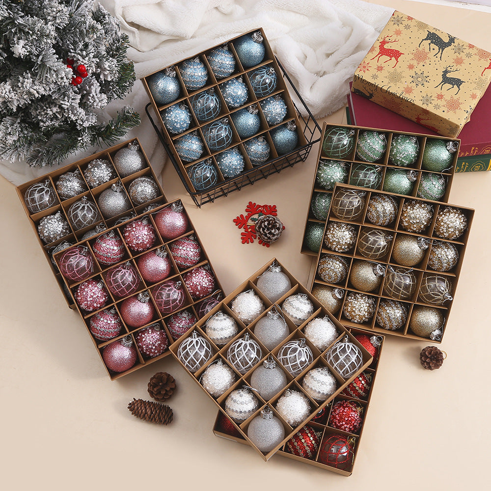 Red handmade Christmas ornament ball for tree decorating