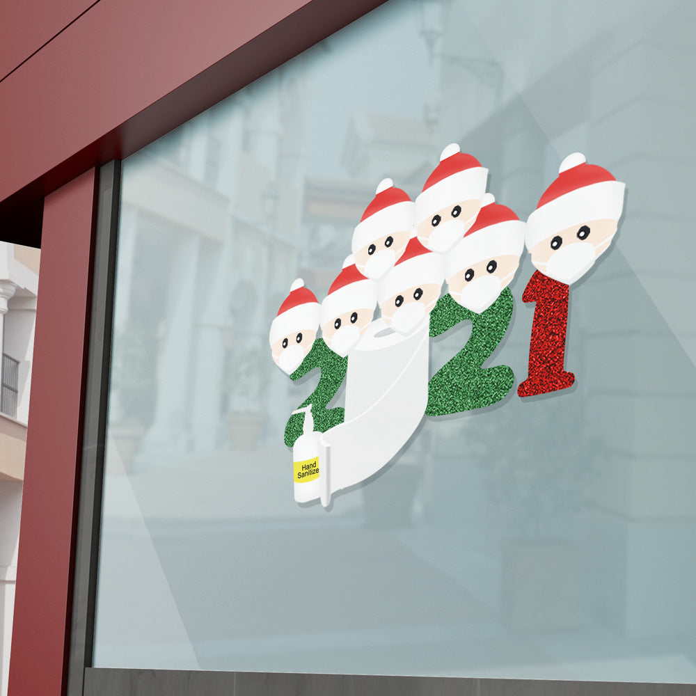 Christmas window sticker with nativity imagery for holiday decor