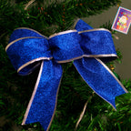 Rose red Christmas glitter bow festive decoration for holiday home
