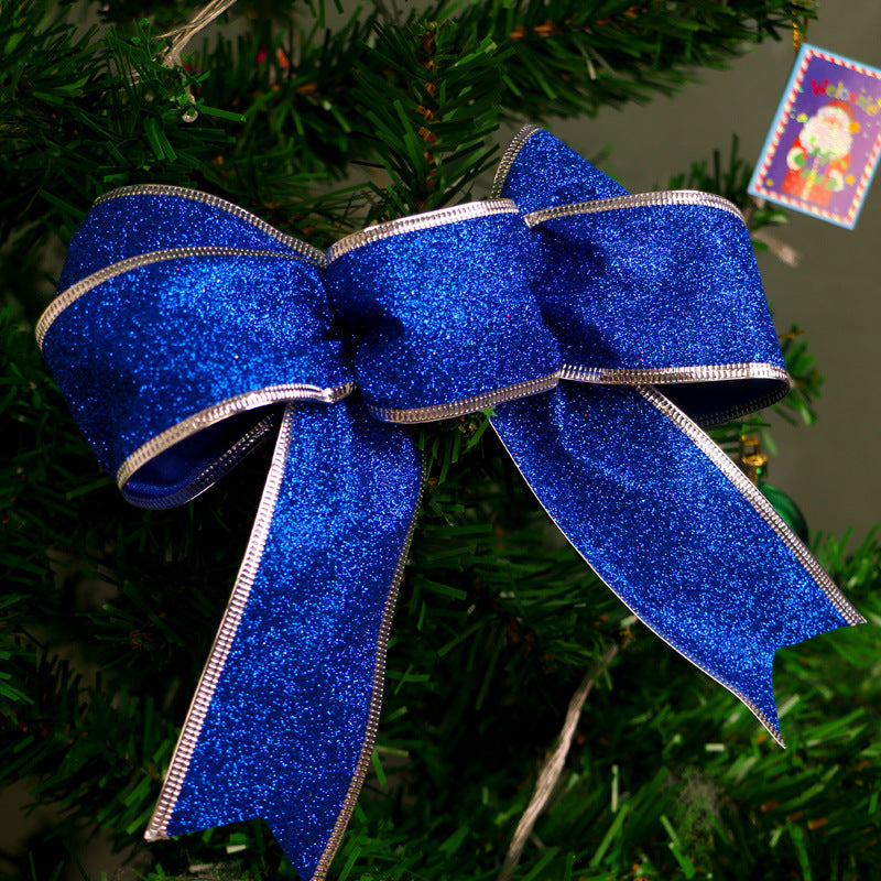Rose red Christmas glitter bow festive decoration for holiday home