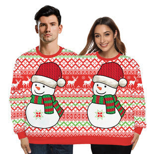 3D digital print couple Christmas hoodie featuring faith-inspired design