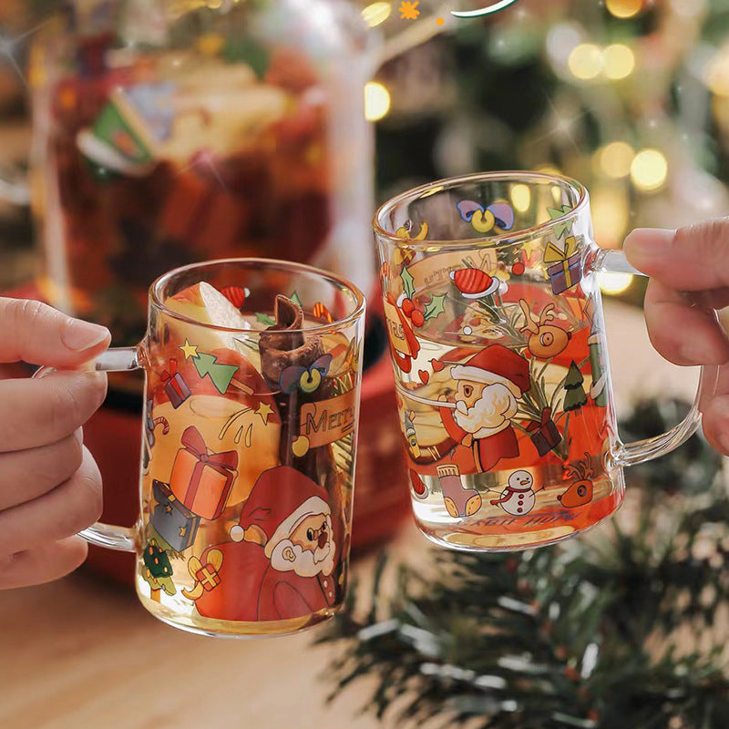Holiday snowman glass cup for seasonal decor