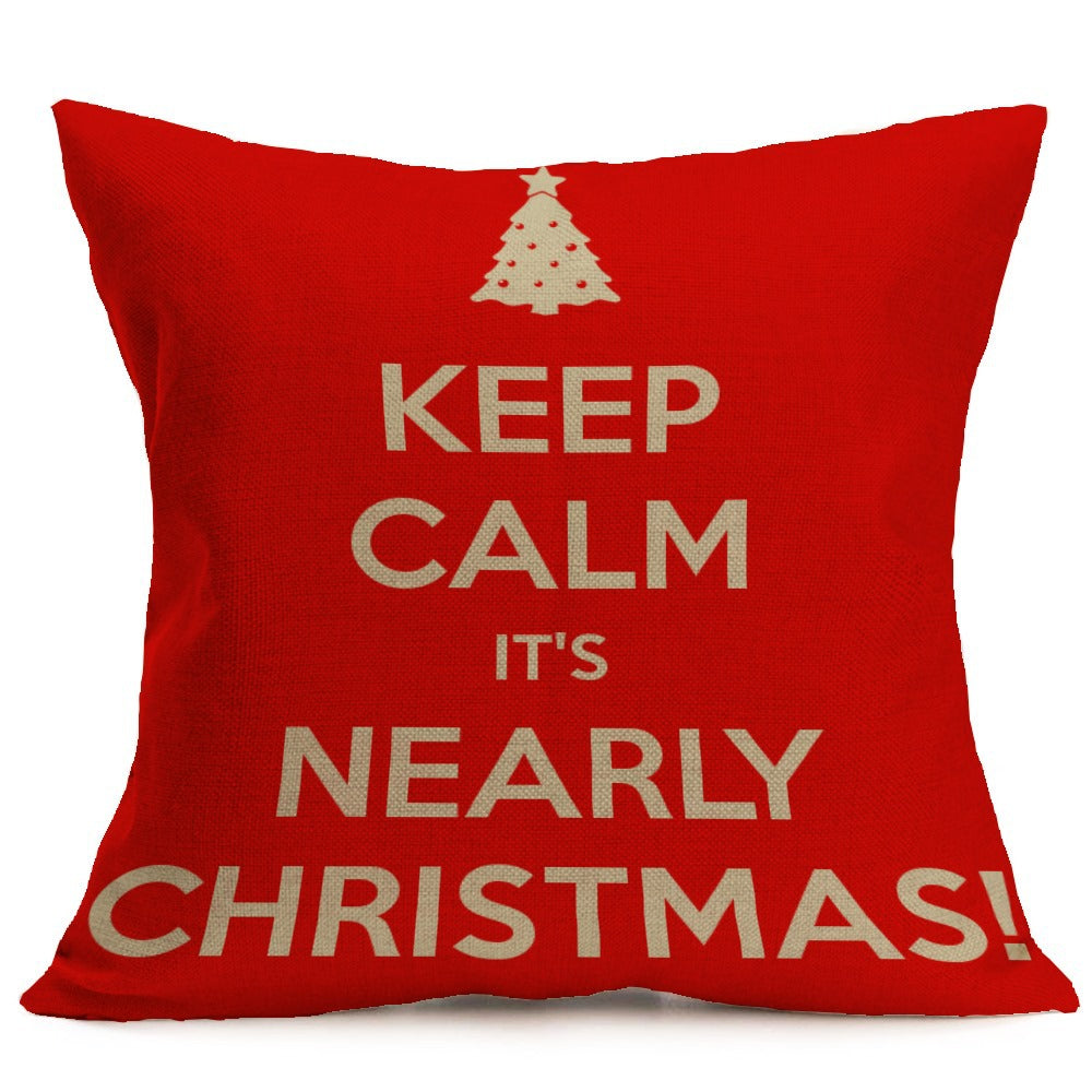 Festive Christmas pillowcase with cheerful holiday pattern for home decor