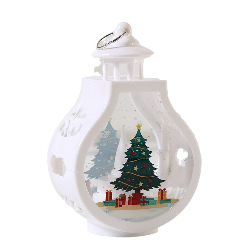 Christmas candle lamp ornament with warm glow on wooden surface Main image