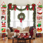 Cartoon Christmas door curtain hanging decoration in festive style