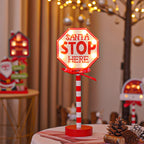 Wooden Christmas stop sign decorative light set for faith-filled holiday display