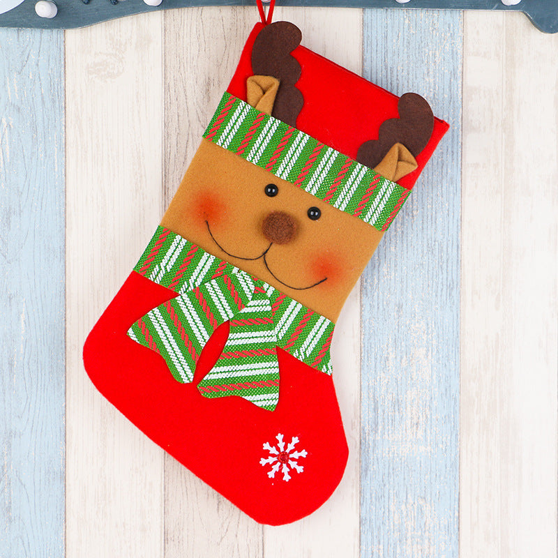 Close-up of cloth Christmas stocking texture