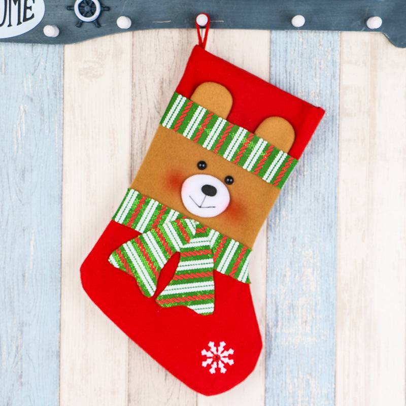 Festive Noel cloth Christmas stocking hanging by fireplace Main image