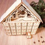 Basswood advent countdown calendar showing multiple small drawers for daily surprises