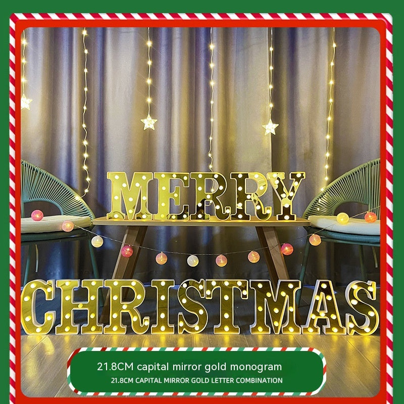 Christmas decoration with illuminated letter display