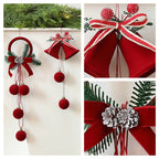 Scandinavian Christmas bell decorations with rich wine red flocking