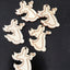 Set of colorful Christmas wood pendant ornaments for tree hanging