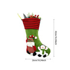 Green snowman Christmas stocking display - Christmas home decoration