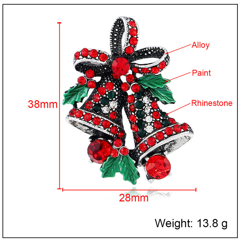 Festive Christmas accessory pin in gold tone for holiday wear