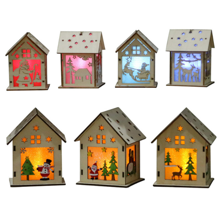 LED Light Wood Christmas Hanging Decoration Secondary image