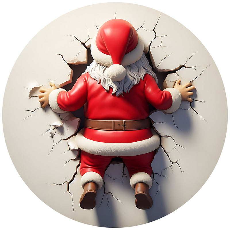 Round Acrylic Santa Claus Christmas Ornament - Christian Home Decor