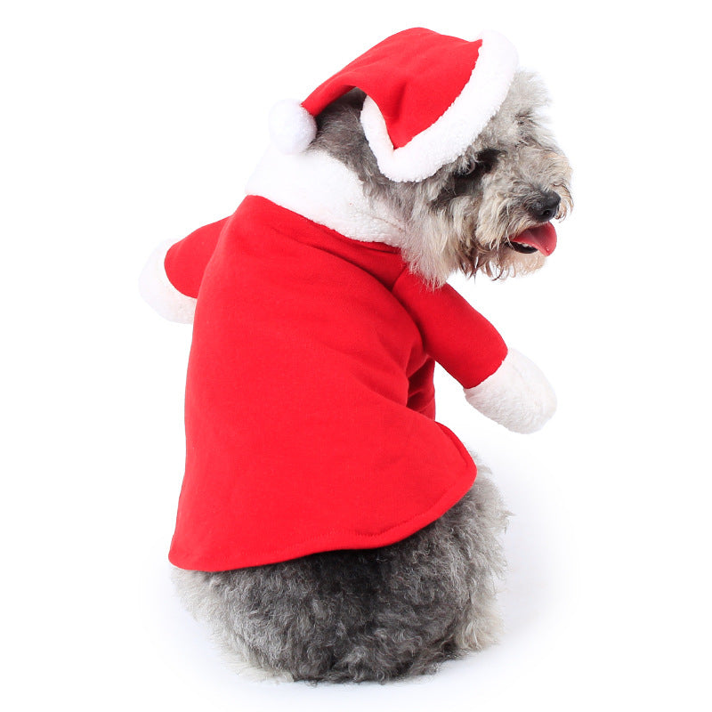 Warm polar fleece pet Christmas costume for holiday family photos
