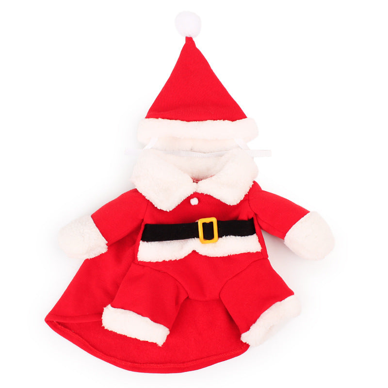 Santa pet costume available in multiple sizes from XS to XL for all dog breeds
