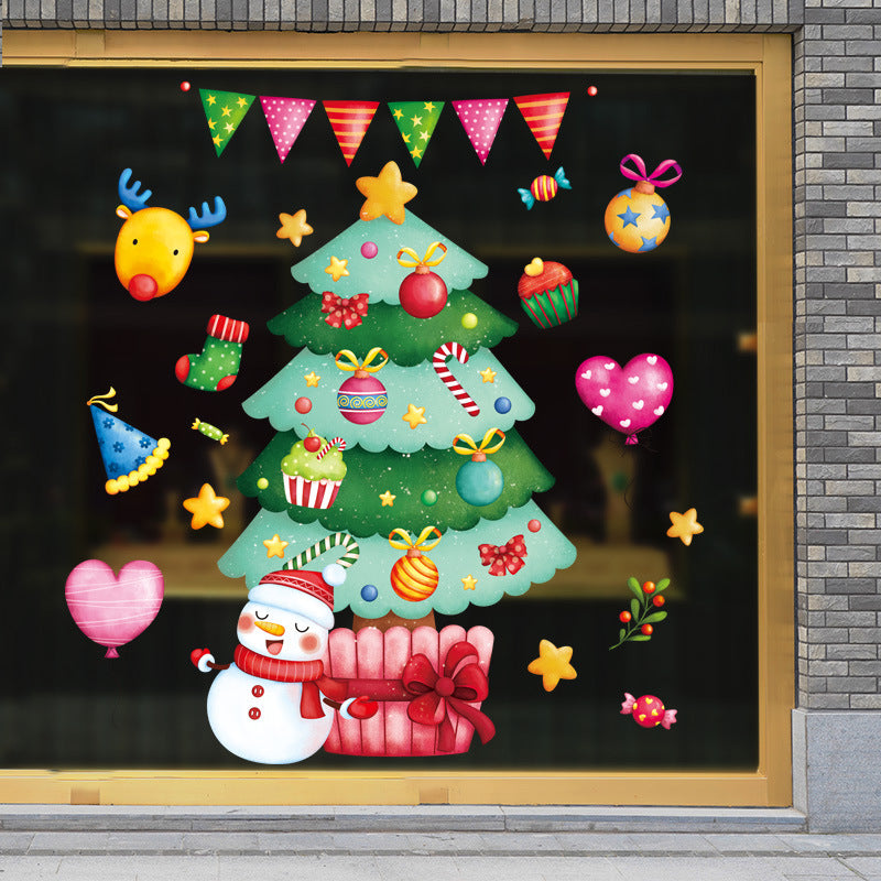 Festive Christmas stickers featuring Santa, trees and holiday scenes for seasonal decorating
