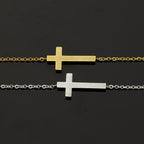 Jesus Christ Cross Bracelet in stainless steel with silver finish