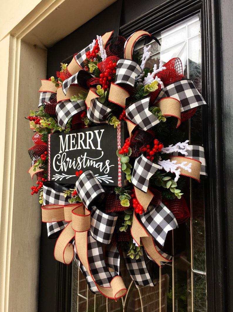 Holiday bow garland ready for gift wrapping or home decoration