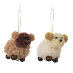 Christmas tree with plush felt puppy ornaments displayed
