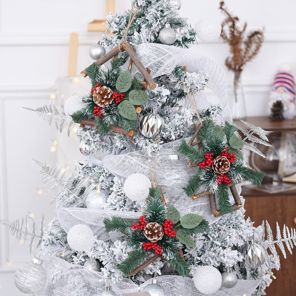 Christmas tree with five-pointed star ornament and festive accessories, faith inspiration