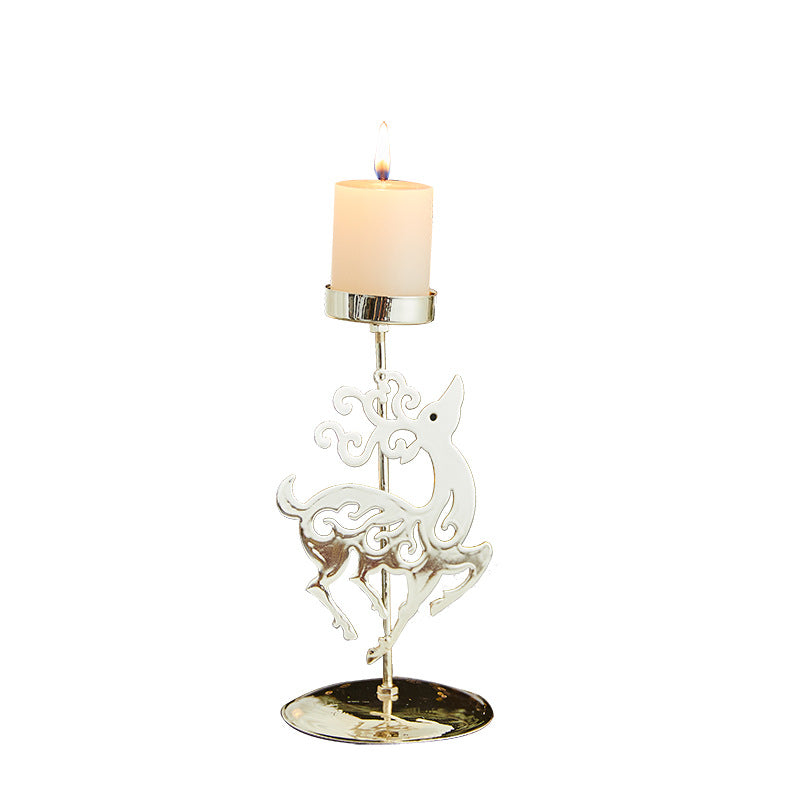 Romantic Wrought Iron Christmas Candlestick Decoration Secondary image
